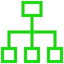 a diagram icon that symbolises databases conception